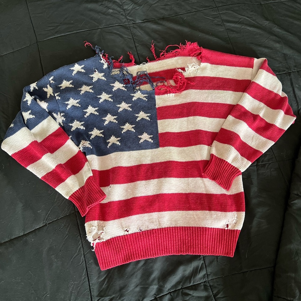 Patriotic Red, White, and Blue Sweater
